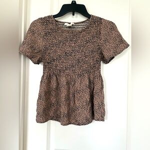 Leopard print babydoll top